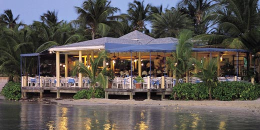 Waterfront Dining at St James's Club Antigua - One of 4 Restaurants - Superb villas for rental from Antigua Villa Vacations